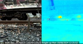 A heatmap from the thermal rail condition monitoring system